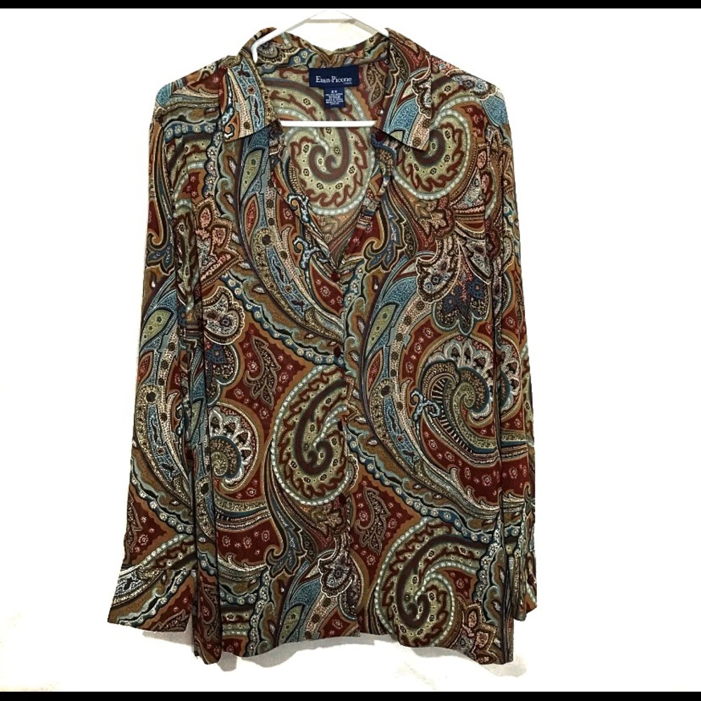 Evan Picone geometric blouse size 2X